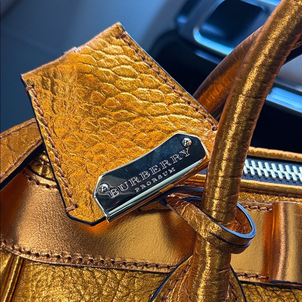 Burberry Orange Leather Satchel - Picture 2 of 4